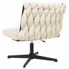 vidaXL Chaise pivotante de bureau cr&egrave;me boucl&eacute; comme de la laine tissu