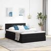 vidaXL Lit de Rangement avec matelas Noir 140 x 190 cm Velours