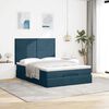 vidaXL Cadre de lit ottoman avec matelas bleu fonc&eacute; 140x200 cm velours