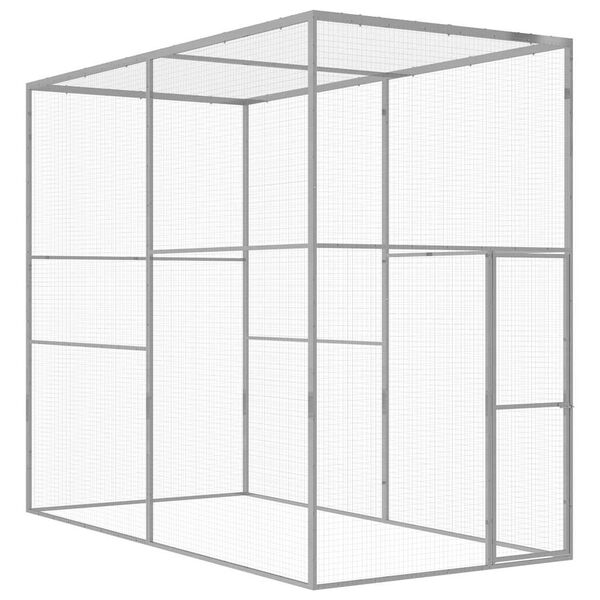 vidaXL Cage pour chat 3x1,5x2,5 m Acier galvanis&eacute;