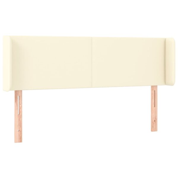 vidaXL T&ecirc;te de lit avec oreilles Cr&egrave;me 147x16x78/88 cm Similicuir