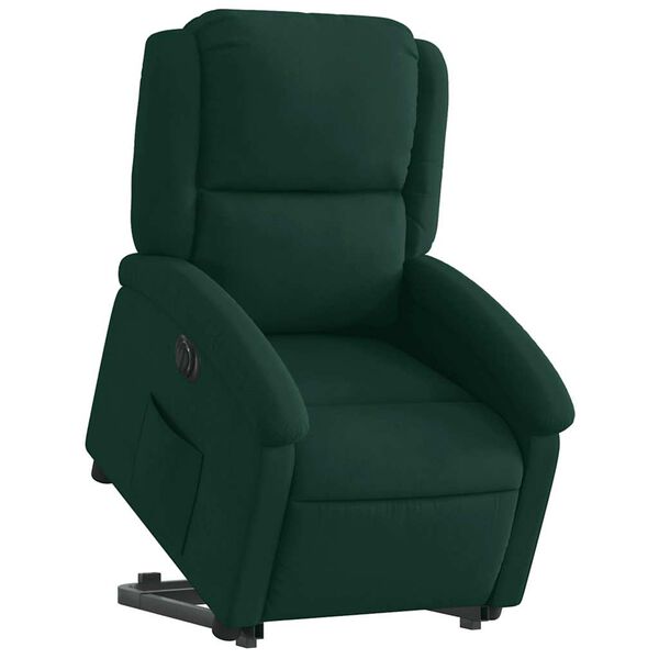 vidaXL Fauteuil inclinable &eacute;lectrique vert fonc&eacute; velours