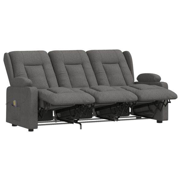 vidaXL Fauteuil de massage inclinable avec porte-gobelets 3 places