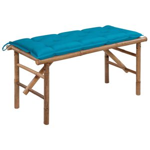 vidaXL Banc de jardin pliable avec coussin 118 cm Bambou