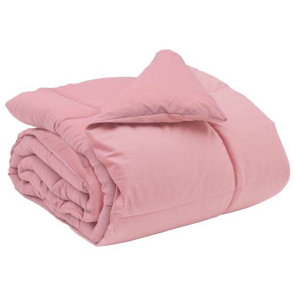 vidaXL Duvet d'hiver Matelass&eacute; Rose 135 x 220 cm Microfibre