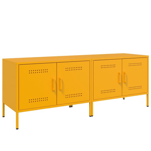 vidaXL Meubles TV 2 pcs jaune moutarde 68x39x50,5 cm acier
