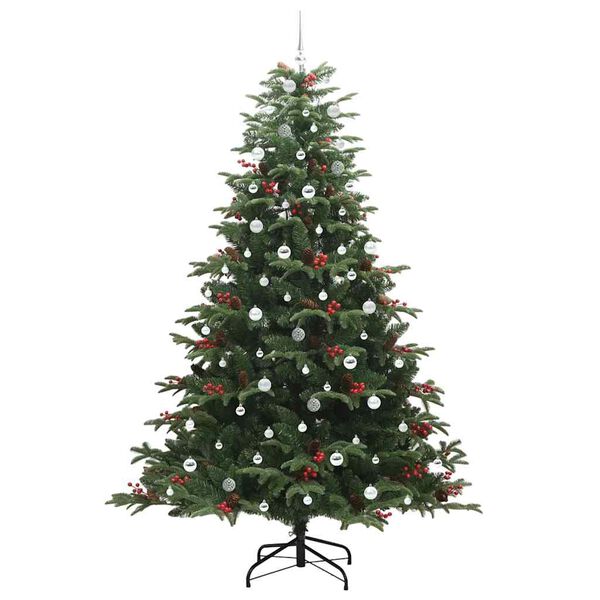 vidaXL Sapin de No&euml;l artificiel Vert 240 cm PVC, m&eacute;tal et plastique