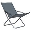 vidaXL Chaises pliables de plage lot de 2 Tissu Gris