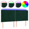 vidaXL T&ecirc;te de lit &agrave; LED Vert fonc&eacute; 203x16x118/128 cm Velours