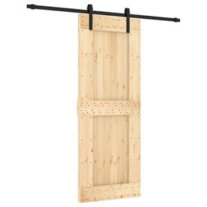 vidaXL Porte coulissante Naturel et noir 80 x 210 cm
