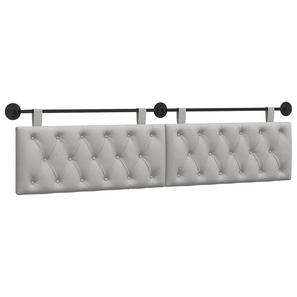 vidaXL T&ecirc;te de lit suspendue Gris nuage 210 x 55 x 7 cm tissu