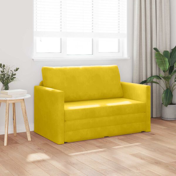 vidaXL Canap&eacute;-Lit 110cm Jaune tournesol Velours