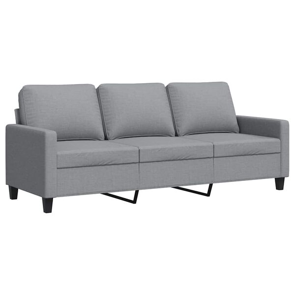vidaXL Canap&eacute; &agrave; 3 places Gris clair 180 cm Tissu