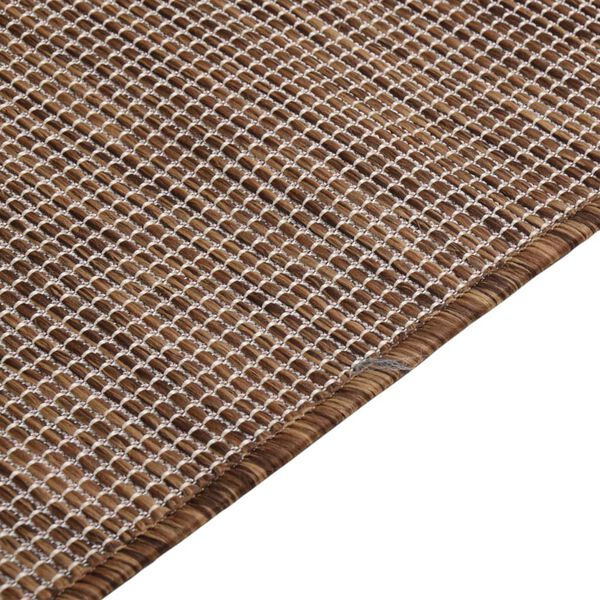 vidaXL Tapis &agrave; tissage plat d'ext&eacute;rieur 200x280 cm Marron