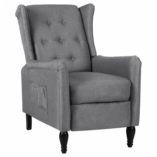 vidaXL Fauteuil inclinable Gris clair Tissu