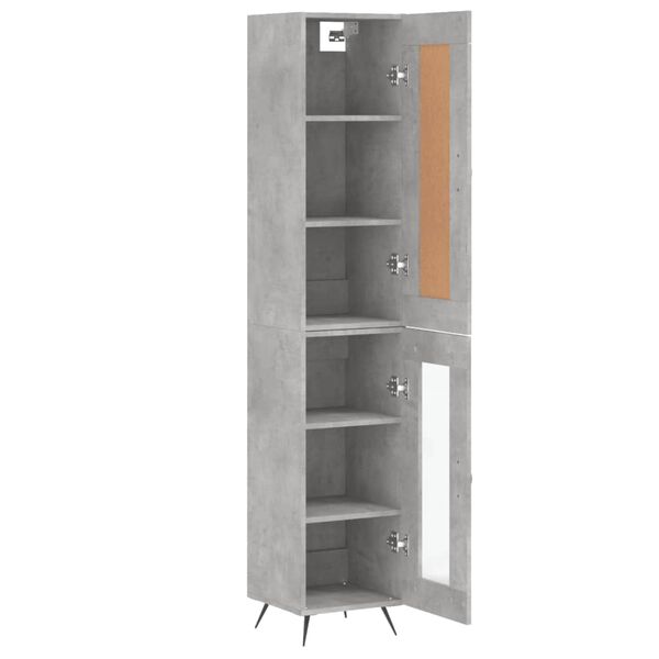 vidaXL Buffet haut Gris b&eacute;ton 34,5x34x180 cm Bois d'ing&eacute;nierie