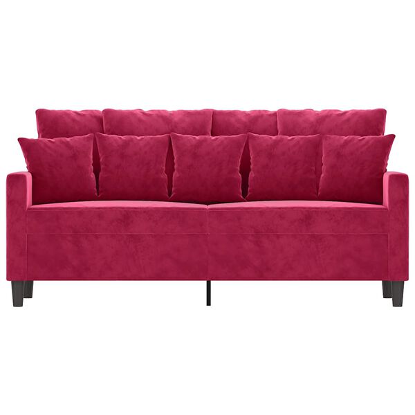 vidaXL Canapé à 2 places Rouge bordeaux 140 cm Velours