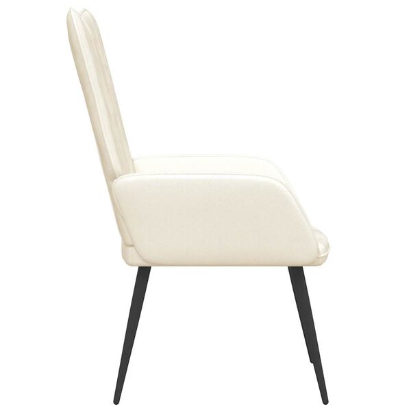vidaXL Chaise de relaxation Blanc cr&egrave;me Velours