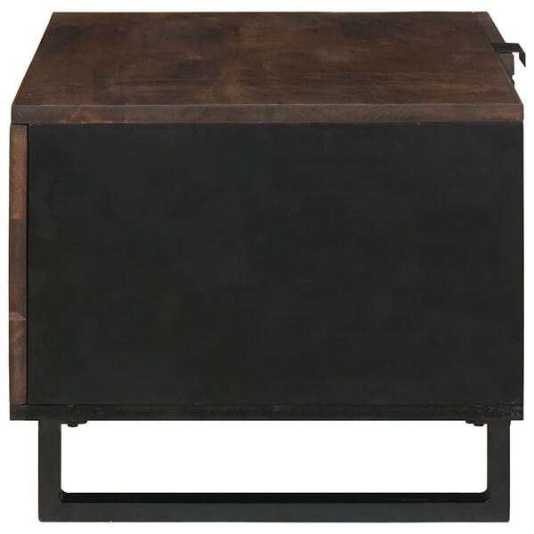 vidaXL Table basse Marron et Noir 80 x 50 x 40 cm Bois d'acacia massif