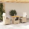 vidaXL Ensemble &agrave; manger de jardin avec coussins 5pcs Beige poly rotin