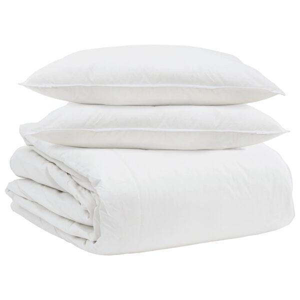vidaXL Ensemble de Duvet avec oreiller 3 pcs Blanc Plume de canard