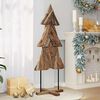 vidaXL Sapin de Noël avec support Marron 150 cm Bois de teck solide