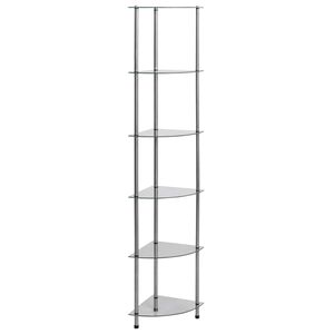 vidaXL &Eacute;tag&egrave;re &agrave; 6 niveaux Transparent 30x30x160 cm Verre tremp&eacute;