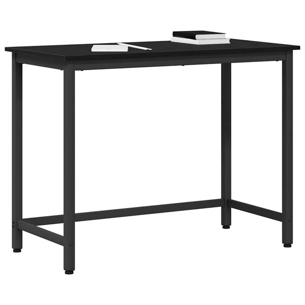 vidaXL table Ch&ecirc;ne noir 80 x 50 x 76,5 cm Bois d'ing&eacute;nierie et acier