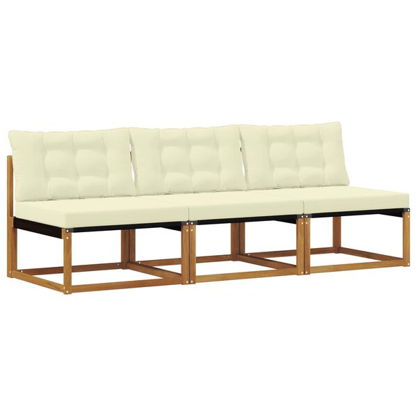 vidaXL 3 Pi&egrave;ce Sofa de milieu ext&eacute;rieur Bois d'Acacia Massif Naturel