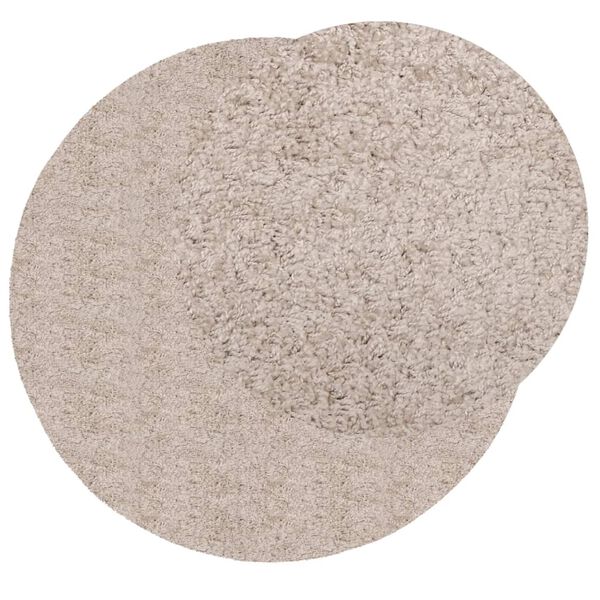 vidaXL Tapis shaggy PAMPLONA poils longs moderne beige &Oslash; 160 cm