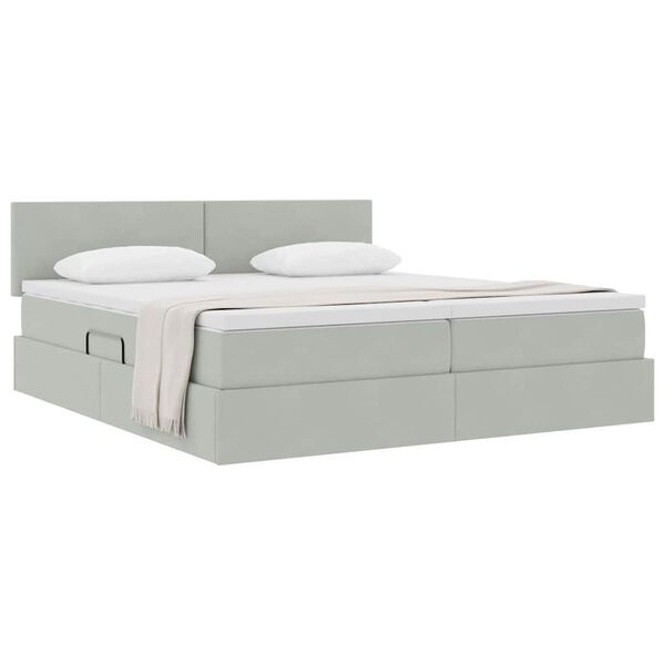 vidaXL Lit de Rangement avec matelas Gris clair 90 x 200 cm