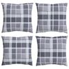 vidaXL Coussin d'ext&eacute;rieur 4 pc Tissu Carreaux Grisel 50 x 50 cm