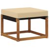 vidaXL Pouf d'Ext&eacute;rieur Bois d'acacia massif et tissu Textil&egrave;ne