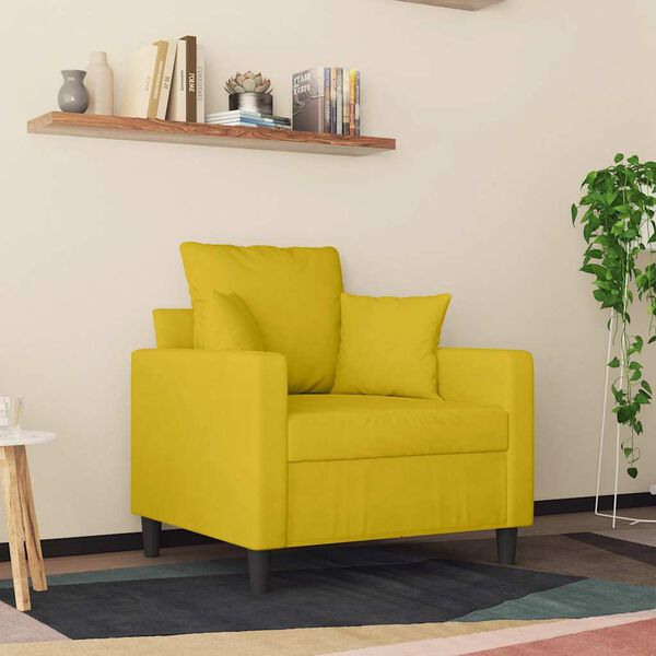 vidaXL Fauteuil Jaune 60 cm Velours