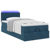 vidaXL Cadre de lit ottoman avec matelas bleu fonc&eacute; 90x200 cm velours