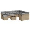 vidaXL Salon de jardin 11 pcs avec coussins beige r&eacute;sine tress&eacute;e