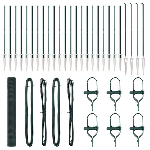 vidaXL Poteau de cl&ocirc;ture. Vert 50 x 1,2 m (maille 16 x 16 mm)