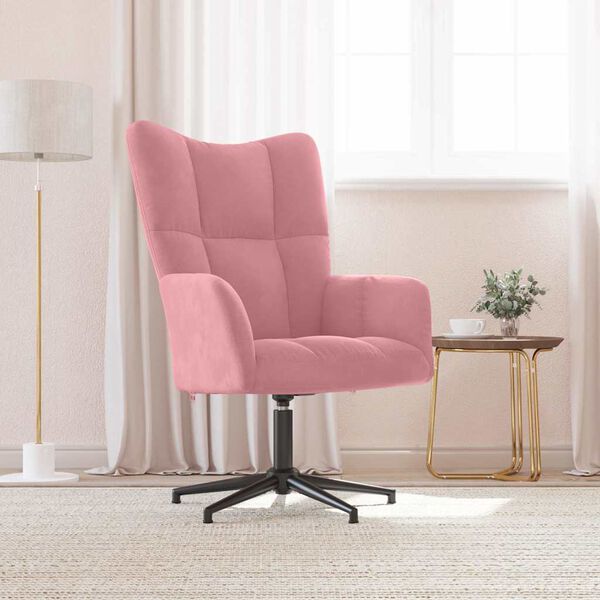 vidaXL Chaise de relaxation Rose Velours