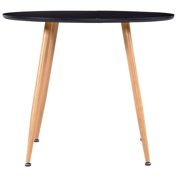 vidaXL Table de salle à manger Noir et chêne 90x73,5 cm MDF