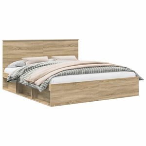 vidaXL Cadre de lit Sonoma 200 x 200 cm Bois de pin massif