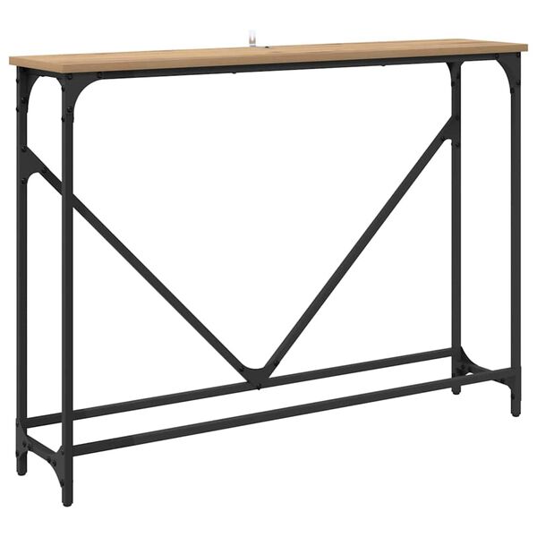 vidaXL Table console Ch&ecirc;ne artisanal 102 x 23 x 75 cm