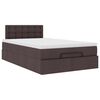 VidaXL Cadre de lit ottoman avec matelas marron fonc&eacute; 120x190 cm tissu