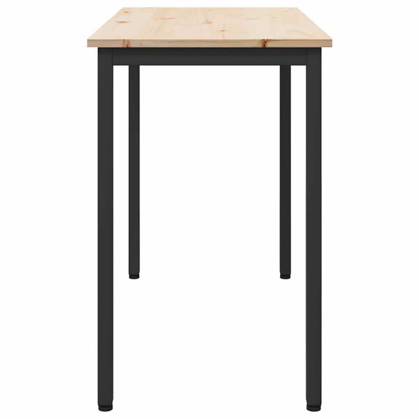 vidaXL table Naturel 100 x 50 x 77 cm Bois d'ing&eacute;nierie et acier