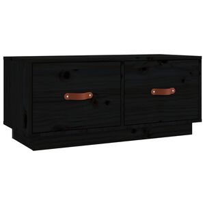 vidaXL Meuble TV Noir 80x34x35 cm Bois de pin massif