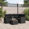 vidaXL Salon de jardin 5 pcs avec coussins noir r&eacute;sine tress&eacute;e