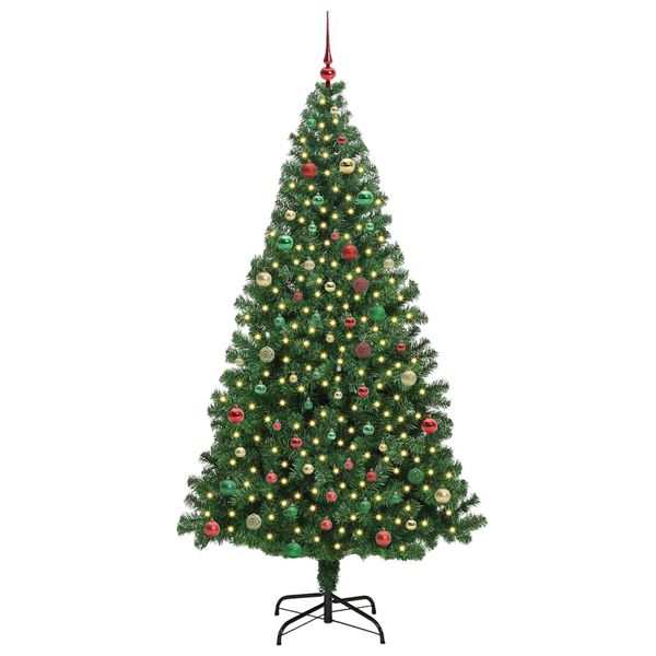 vidaXL Sapin de No&euml;l artificiel Vert 210 cm PVC, Acier et Plastique