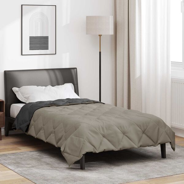 vidaXL Duvet d'&eacute;t&eacute; simple Gris clair et anthracite 220 x 155 cm