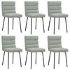 vidaXL Chaises &agrave; manger lot de 6 gris clair velours