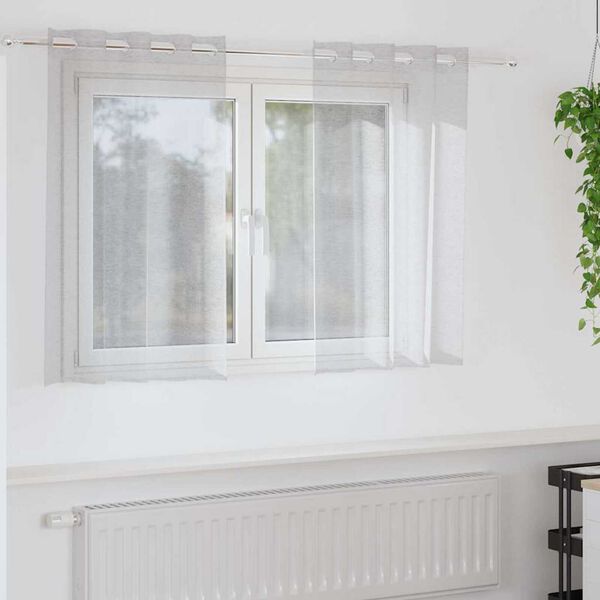 vidaXL Rideau en Voile 2 pcs Gris clair 140 x 140 cm Polyester