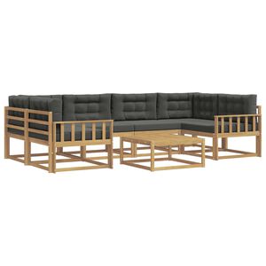 vidaXL Ensemble de canap&eacute;s d'ext&eacute;rieur 5 pc Blanc et anthracite